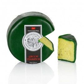 Snowdonia - Green Thunder , Cheddar sajt fokhagymával és fűszerekkel, Zöld viasz 200 g