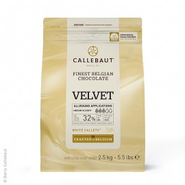 Fehér csokoládé Velvet, Callets, 32% Kakaóvaj, 23% tej, 2,5 kg