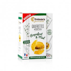 Bar Snack Trésors - Gaufrettes, Francia Mini gofri Roquefort sajttal & mézzel 60 g