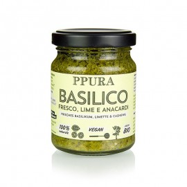 Ppura Pesto Basilico, Limette & Kesudió, vegán, BIO 120 g