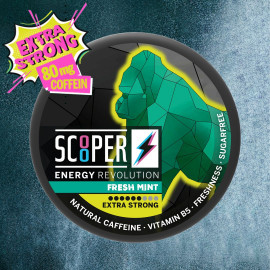 Scooper Energy - Fresh Mint, 40 mg koffein tasakonként, 12 db.