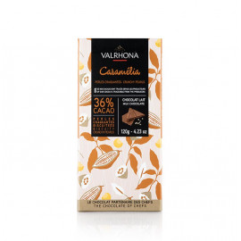 Valrhona Caramelia - Tejcsokoládé, puffasztott búzával, 36% kakaó, 120 g