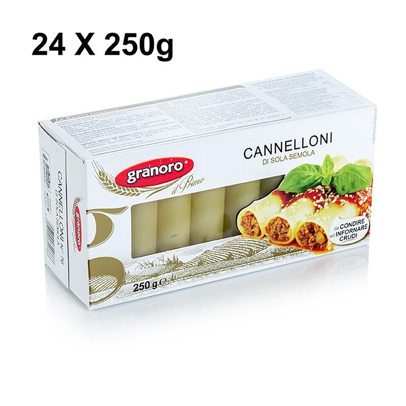 Granoro Cannelloni, kb. 25 tekercs / csomag, 76 kg, 6 kg, 24 x 250 g