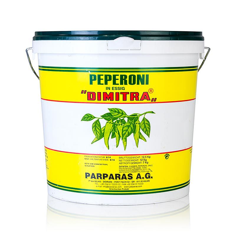 Pácolt Peperoni paprika, enyhe, DIMITRA, 12,5 kg